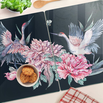 Glass chopping board Flowers and birds