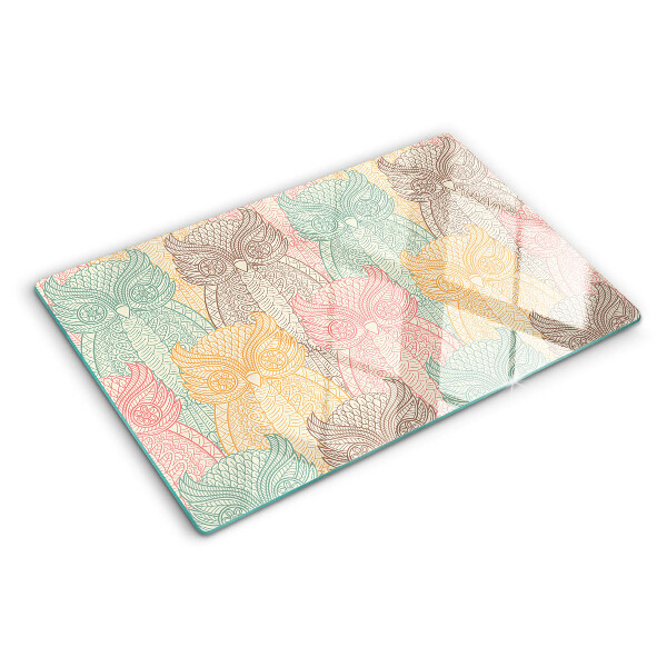 Glass kitchen board Flower and bird motif