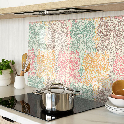 Glass kitchen board Flower and bird motif