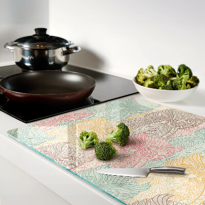 Glass kitchen board Flower and bird motif