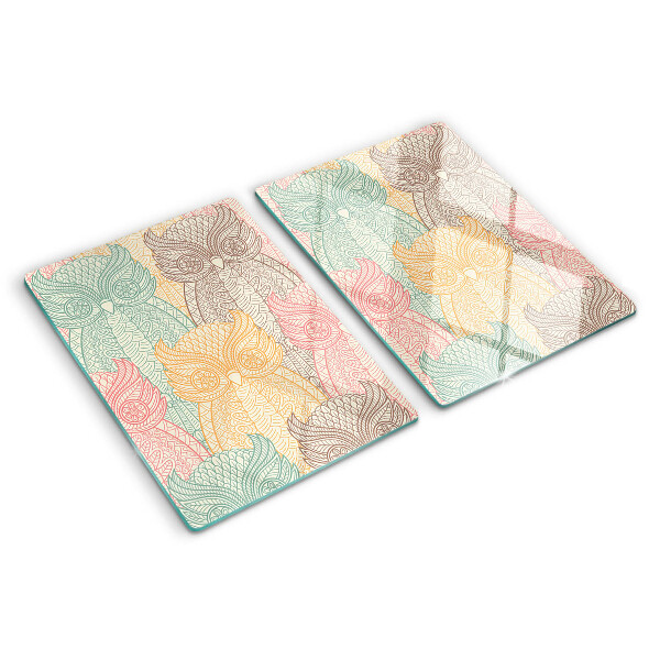 Glass kitchen board Flower and bird motif