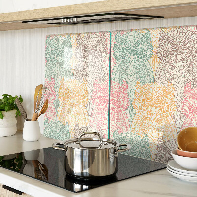 Glass kitchen board Flower and bird motif