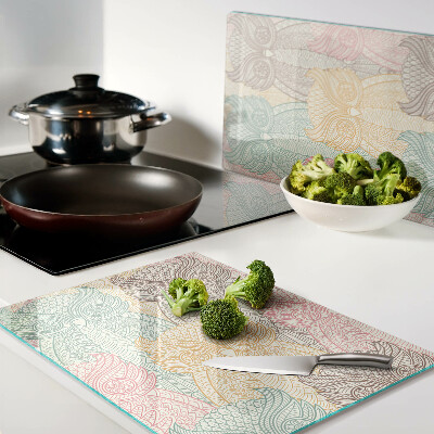 Glass kitchen board Flower and bird motif
