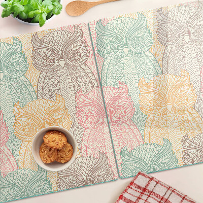 Glass kitchen board Flower and bird motif