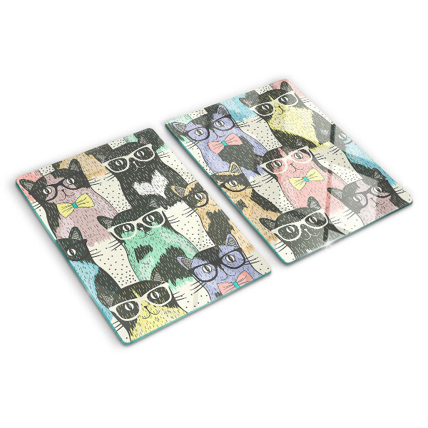 Cutting board Cats with glasses