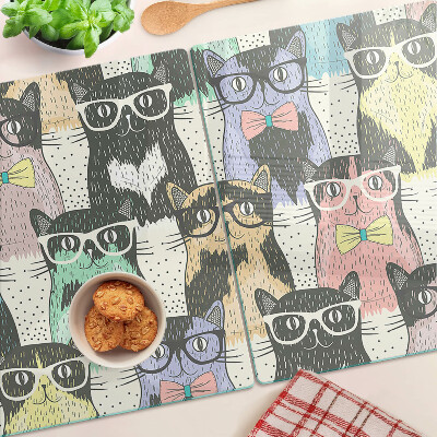 Cutting board Cats with glasses