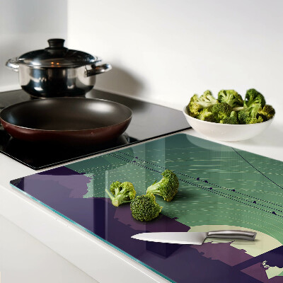 Chopping board glass Birds on electric wires