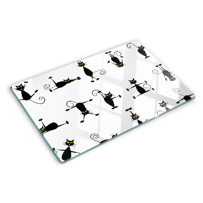 Chopping board Black cats with green eyes