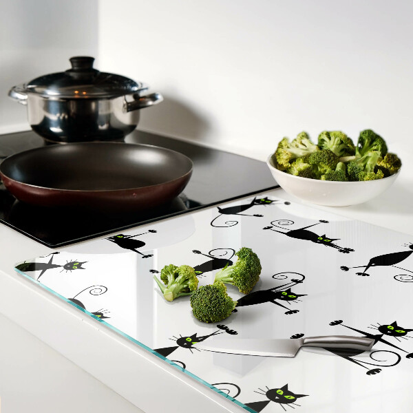 Chopping board Black cats with green eyes