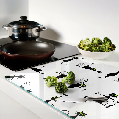 Chopping board Black cats with green eyes