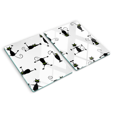 Chopping board Black cats with green eyes