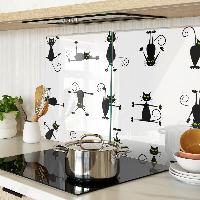 Chopping board Black cats with green eyes