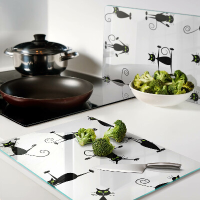Chopping board Black cats with green eyes