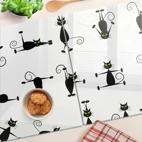 Chopping board Black cats with green eyes