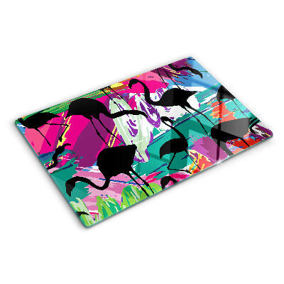 Cutting board Flamingos on a colorful background