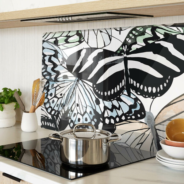 Glass chopping board Butterfly motif in various colors
