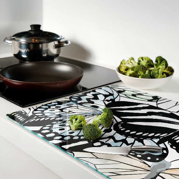 Glass chopping board Butterfly motif in various colors