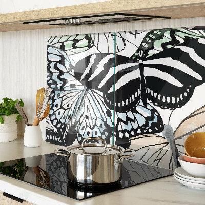 Glass chopping board Butterfly motif in various colors