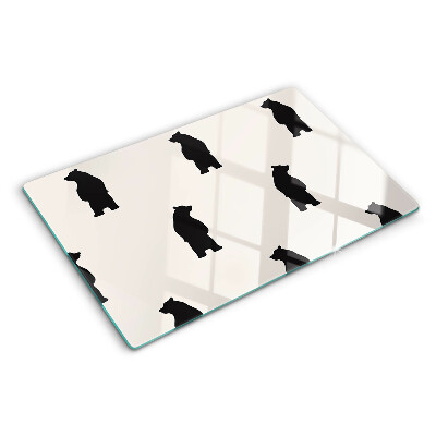 Glass kitchen board Silhouettes of bears
