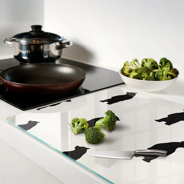 Glass kitchen board Silhouettes of bears