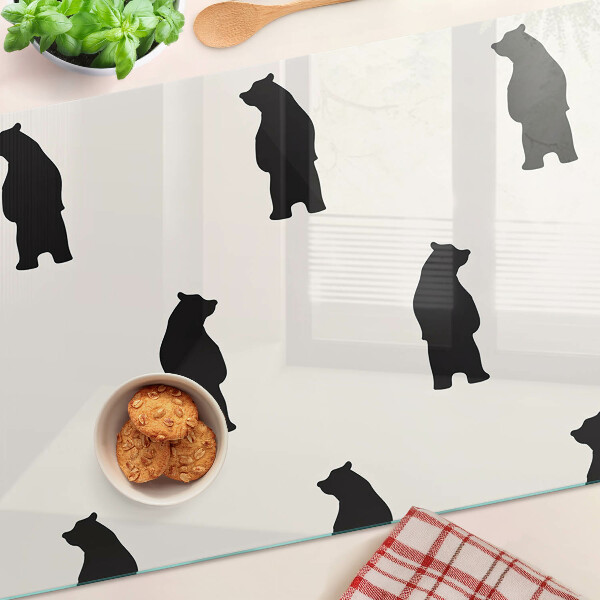 Glass kitchen board Silhouettes of bears