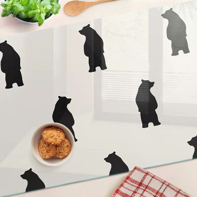 Glass kitchen board Silhouettes of bears