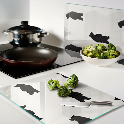 Glass kitchen board Silhouettes of bears