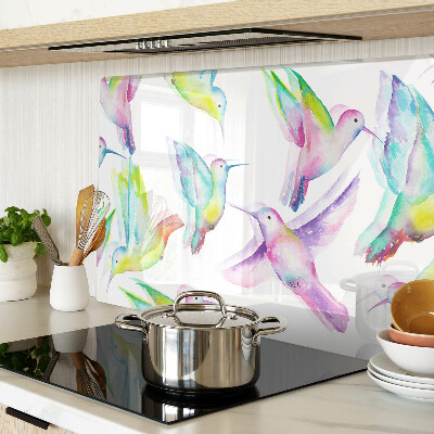 Chopping board Hummingbirds in watercolor style