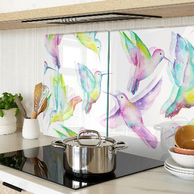 Chopping board Hummingbirds in watercolor style