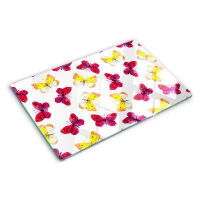Cutting board Butterfly motif in spring colors