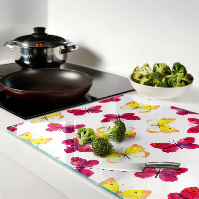 Cutting board Butterfly motif in spring colors