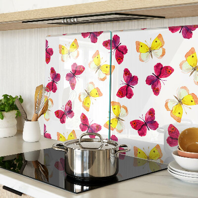 Cutting board Butterfly motif in spring colors