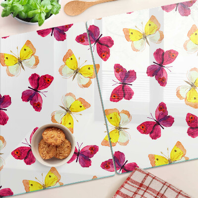 Cutting board Butterfly motif in spring colors
