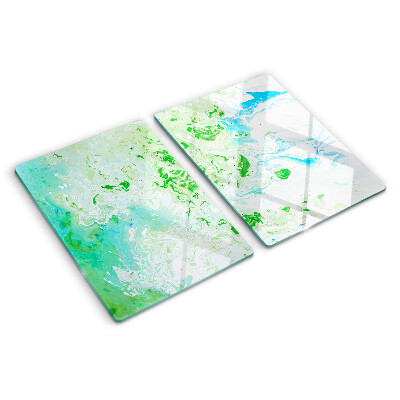 Glass chopping board Abstract swirls in green and blue