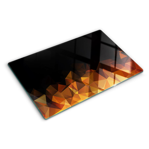 Glass cutting board Burning bonfire in geometric style