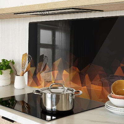 Glass cutting board Burning bonfire in geometric style