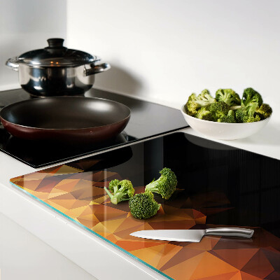 Glass cutting board Burning bonfire in geometric style