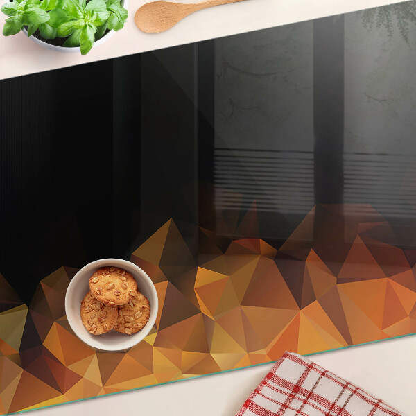 Glass cutting board Burning bonfire in geometric style