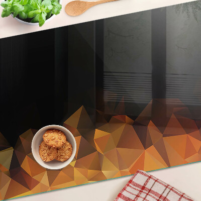 Glass cutting board Burning bonfire in geometric style