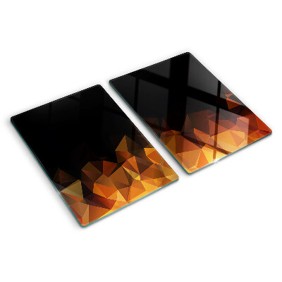 Glass cutting board Burning bonfire in geometric style