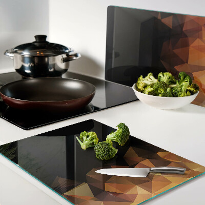 Glass cutting board Burning bonfire in geometric style