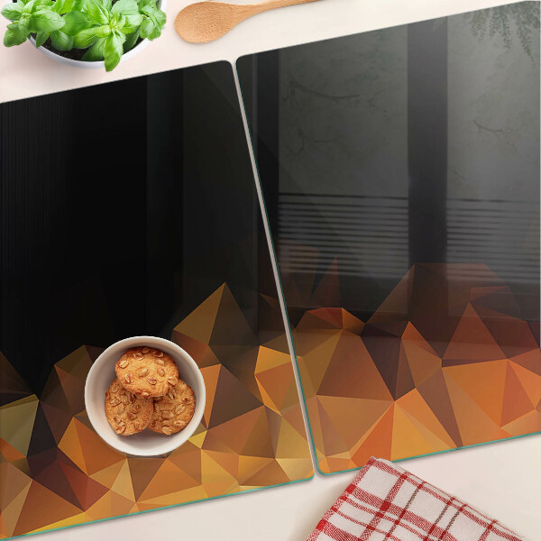 Glass cutting board Burning bonfire in geometric style