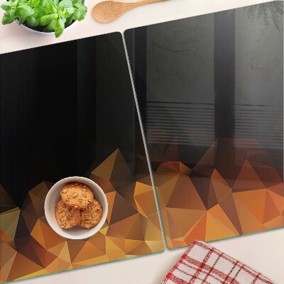 Glass cutting board Burning bonfire in geometric style