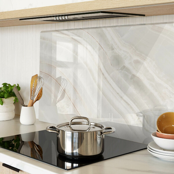 Glass kitchen board Marble with gold threads