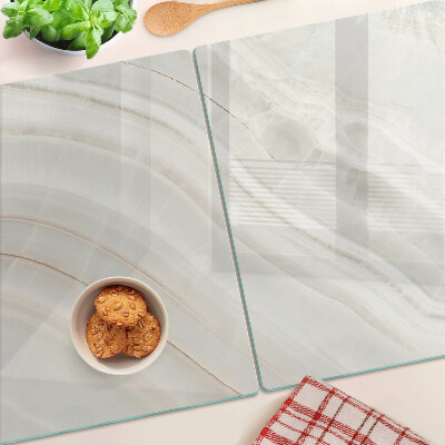Glass kitchen board Marble with gold threads