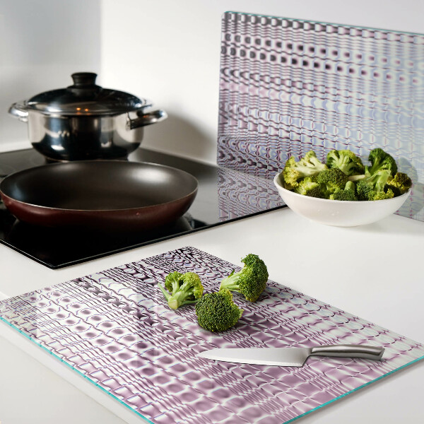 Glass chopping board Waves in shades of pink