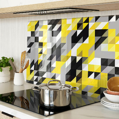 Glass cutting board Geometry in shades of yellow and black