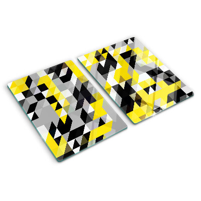 Glass cutting board Geometry in shades of yellow and black