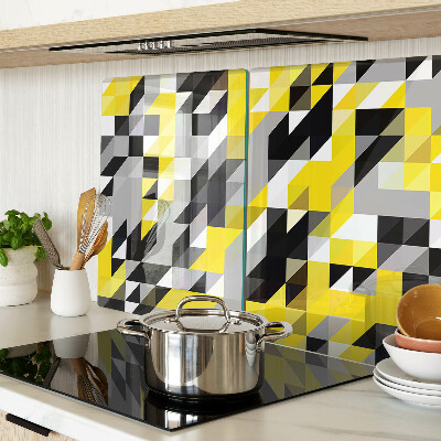 Glass cutting board Geometry in shades of yellow and black