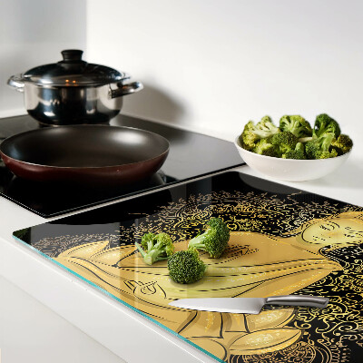 Glass kitchen board Buddha in meditation